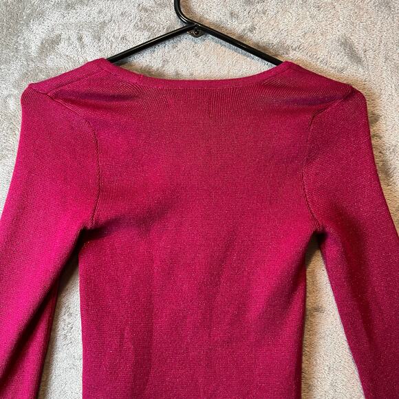 Maeve Anthropologie Square Neck‎ Stretchy Bell Sleeves Shimmer Sweater Sz XS New - Picture 5 of 7